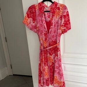 Nanette Lepore Red and Pink Floral Dress